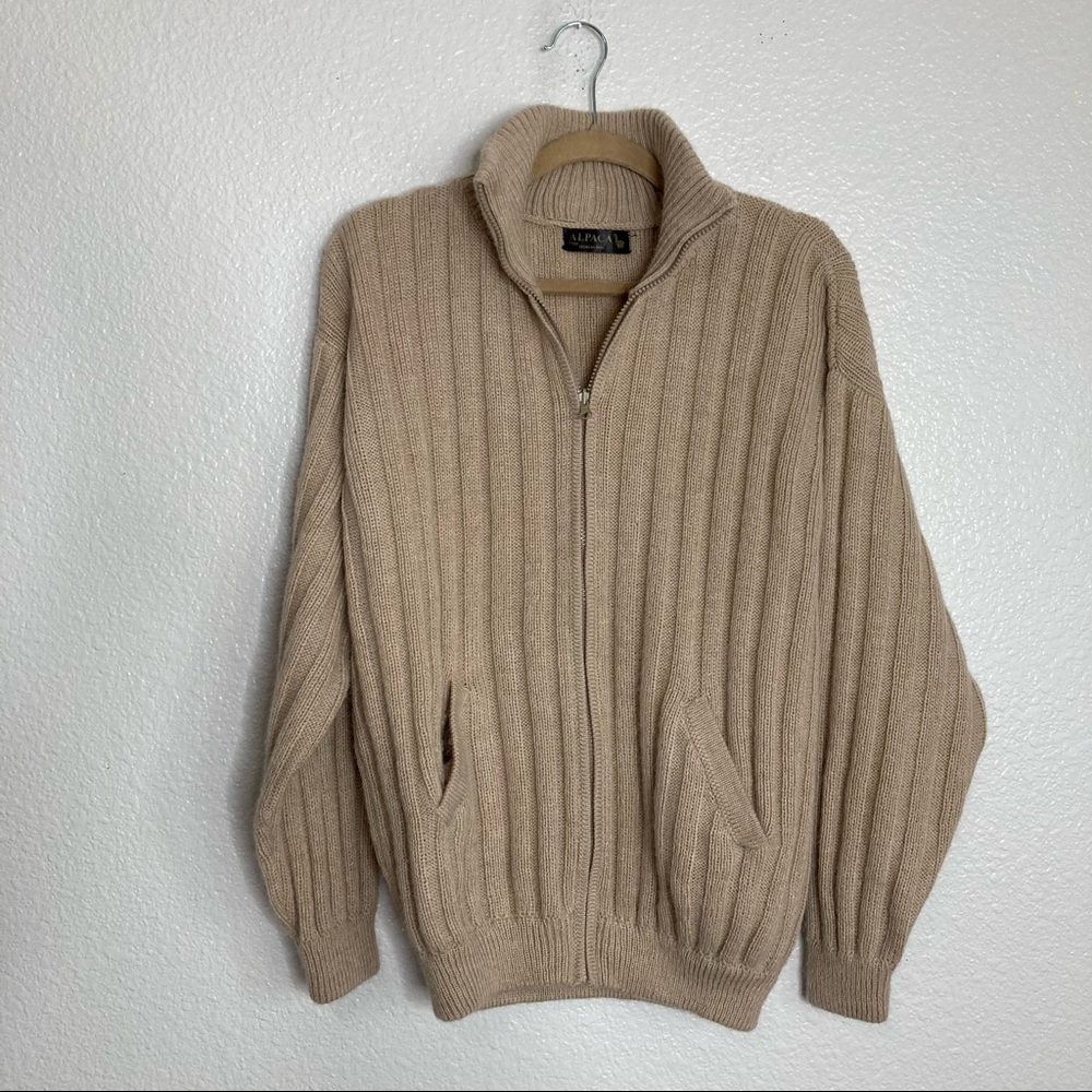 Alpaca Zipper Cardigan Sweater